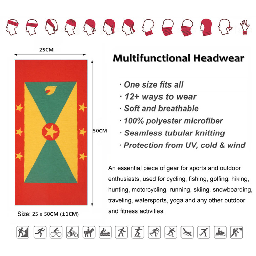 Grenada Flag Pattern Face Band - đánh giá và giá Running Gear Youtube